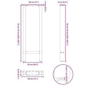 Konsolentischbeine Anthrazit 2er-Set Stahl