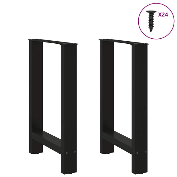 Esstischbeine Schwarz 60x72 cm, 2er Set