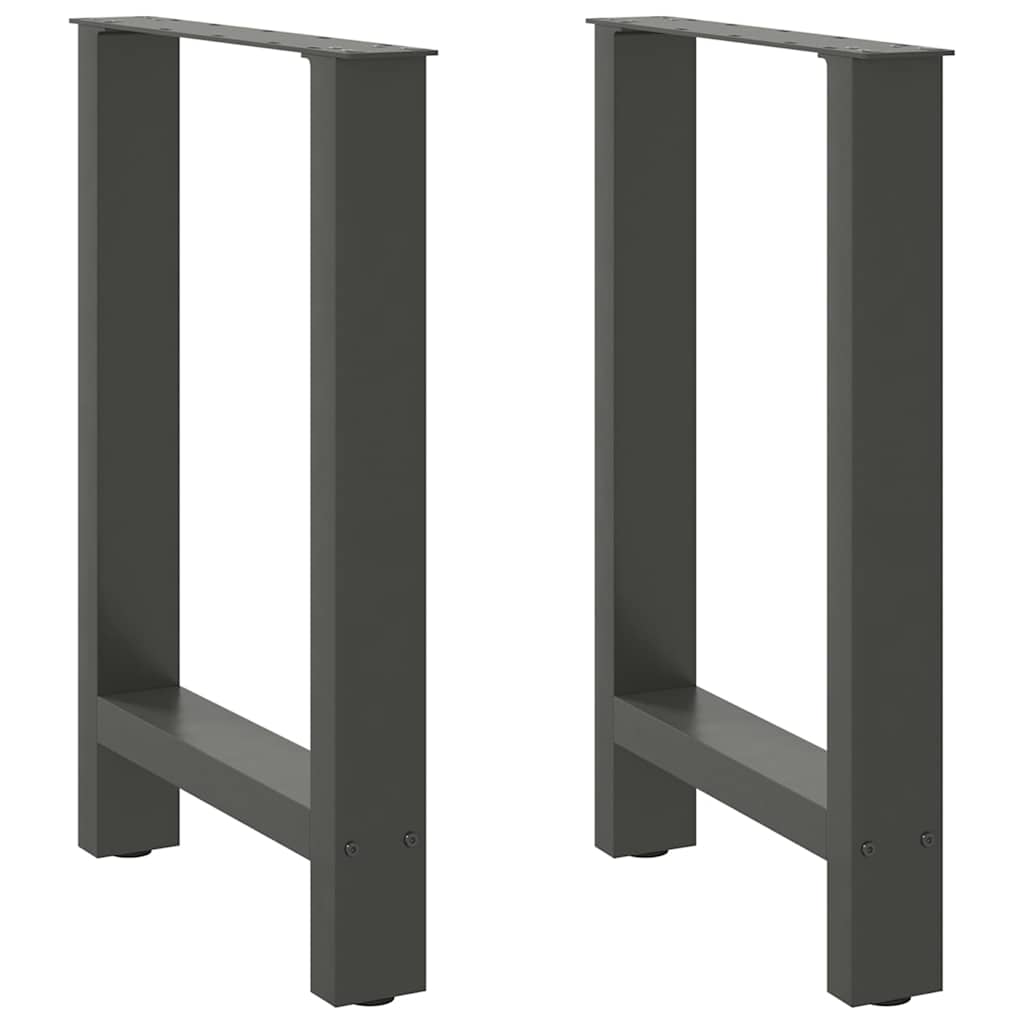 vidaXL Pieds de table de salle à manger anthracite 2 pcs 60x(72-73) cm Acier