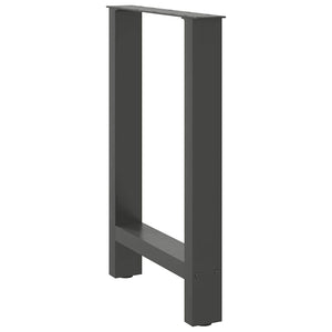 vidaXL Pieds de table de salle à manger anthracite 2 pcs 60x(72-73) cm Acier