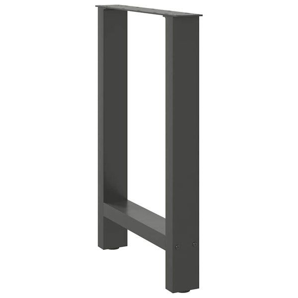 vidaXL Pieds de table de salle à manger anthracite 2 pcs 60x(72-73) cm Acier