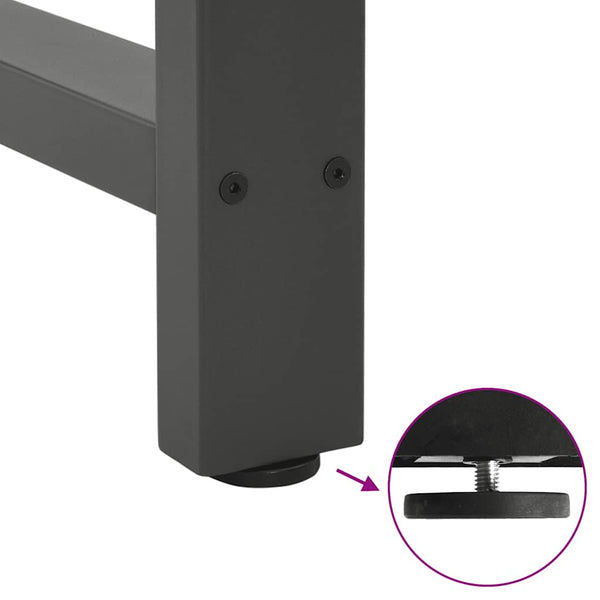 vidaXL Pieds de table de salle à manger anthracite 2 pcs 60x(72-73) cm Acier