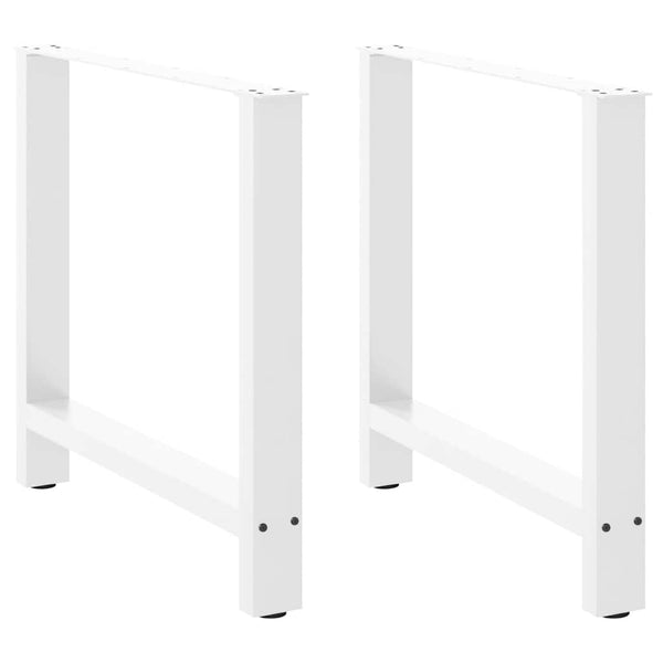 Esstischbeine Weiß, 80cm Stahl, 2er Set