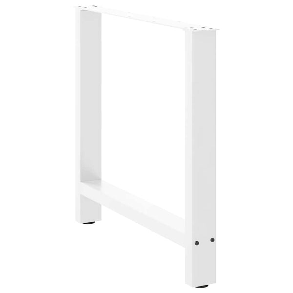 Esstischbeine Weiß, 80cm Stahl, 2er Set