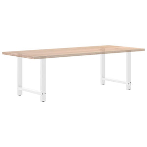 Esstischbeine Weiß, 80cm Stahl, 2er Set