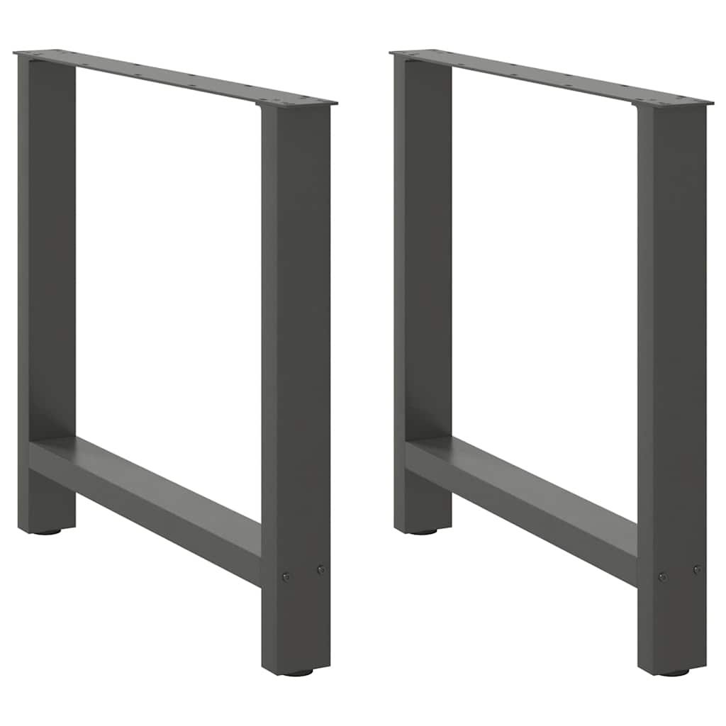 vidaXL Pieds de table à manger Anthracite 2 pcs 80x(72-73) cm Acier