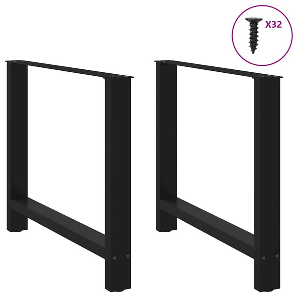 Esstischbeine Schwarz 90x72 cm, 2er Set