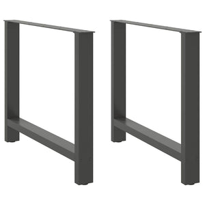 vidaXL Pieds de table à manger anthracite 2 pcs 90x(72-73) cm Acier
