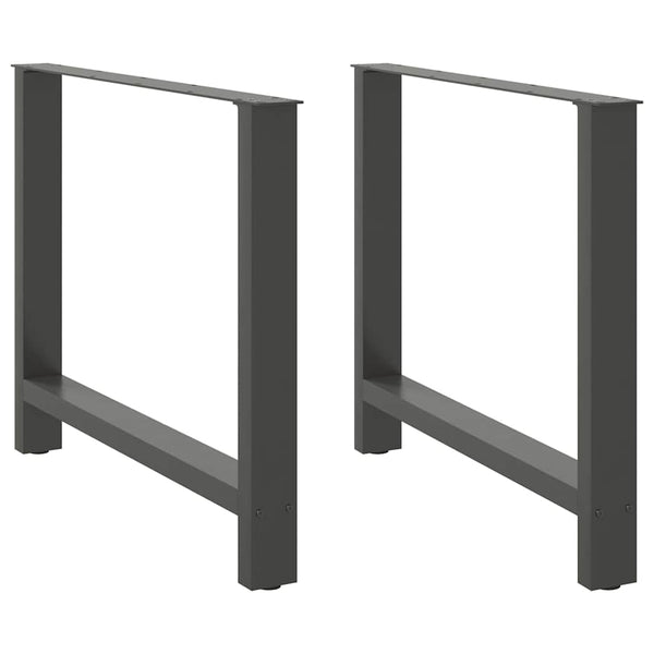 vidaXL Pieds de table à manger anthracite 2 pcs 90x(72-73) cm Acier