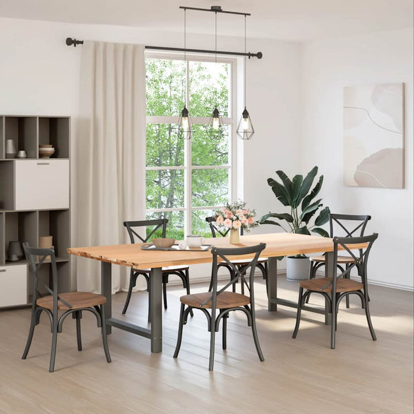vidaXL Pieds de table à manger anthracite 2 pcs 90x(72-73) cm Acier