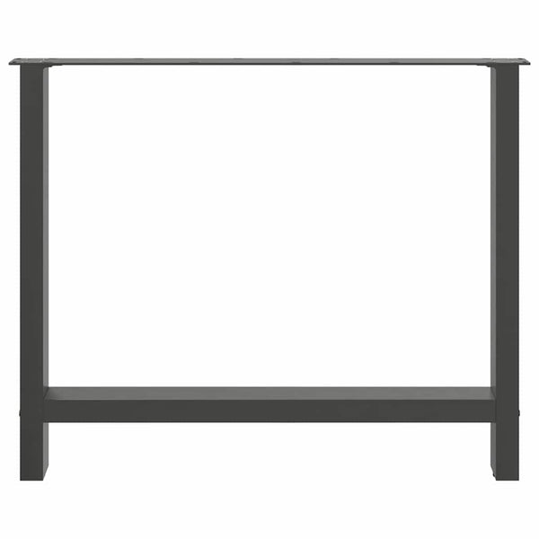 vidaXL Pieds de table à manger anthracite 2 pcs 90x(72-73) cm Acier
