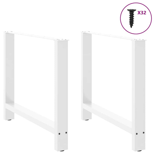 Weiße Esstischbeine aus Stahl, 100 cm, 2er-Set