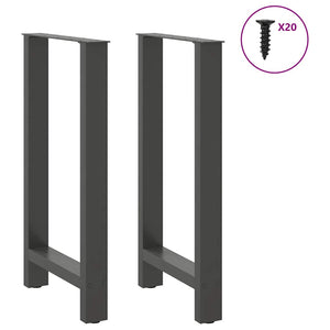 vidaXL Pieds de table de bar Anthracite 2 pcs. 40x(90-91) cm Acier