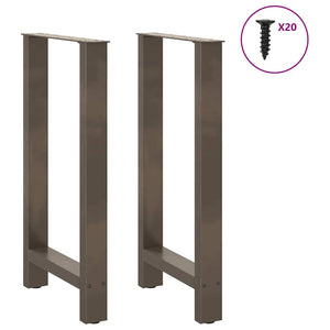Bartischbeine Naturstahl 40x90/91cm, 2er Set