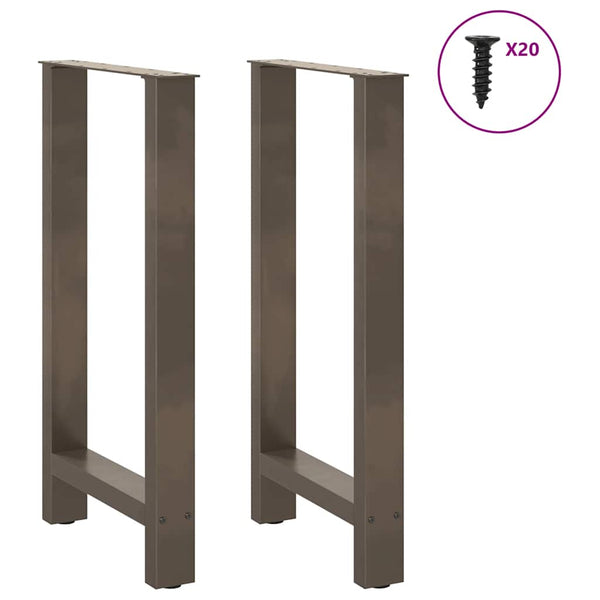 Bartischbeine Naturstahl 40x90/91cm, 2er Set