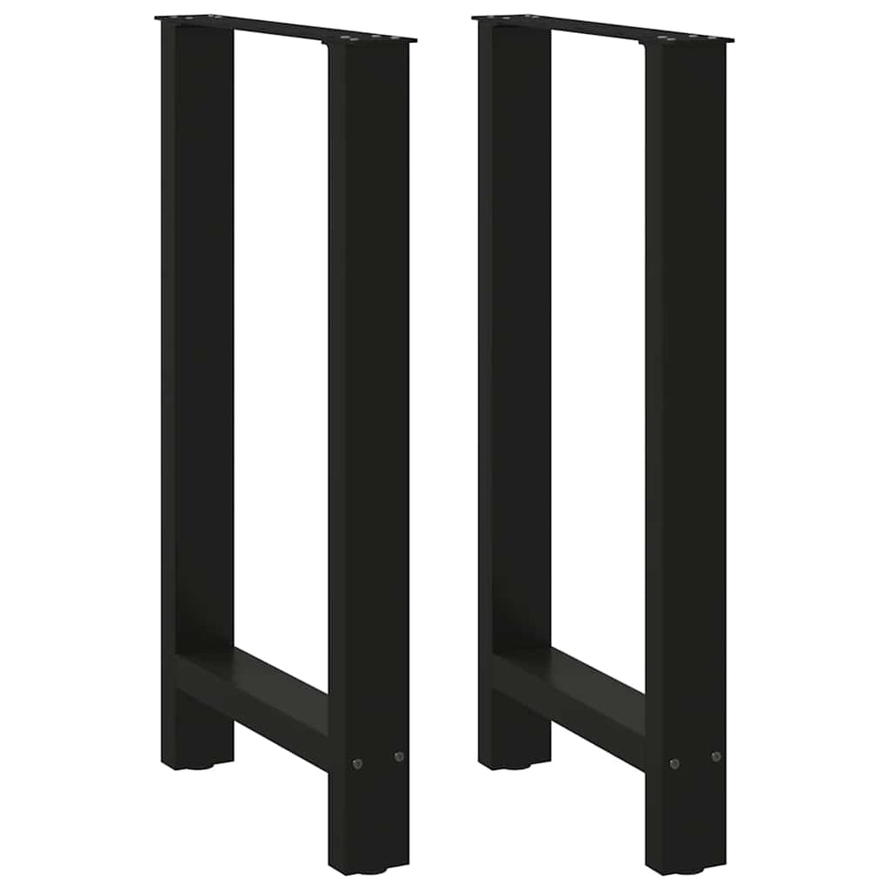 vidaXL Pieds de table de bar noirs 2 pcs 50x(90-91) cm acier