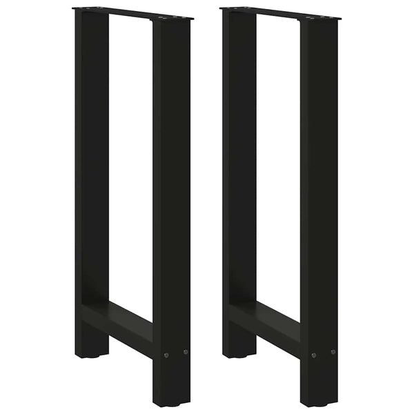 vidaXL Pieds de table de bar noirs 2 pcs 50x(90-91) cm acier