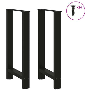 vidaXL Pieds de table de bar noirs 2 pcs 50x(90-91) cm acier