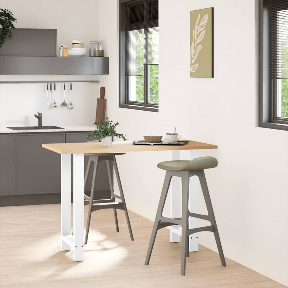 vidaXL Pieds de table de bar Blanc 2 pcs 50x(90-91) cm Acier