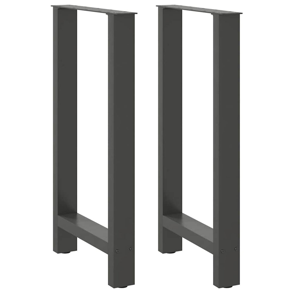 vidaXL Pieds de table de bar Anthracite 2 pcs 50x(90-91) cm Acier