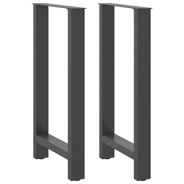 vidaXL Pieds de table de bar Anthracite 2 pcs 50x(90-91) cm Acier