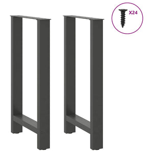vidaXL Pieds de table de bar Anthracite 2 pcs 50x(90-91) cm Acier
