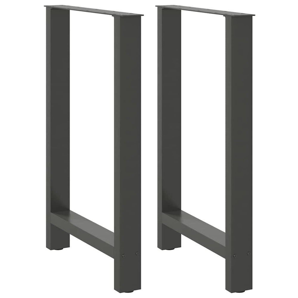 vidaXL Pieds de table de bar Anthracite 2 pcs 60x(90-91) cm Acier