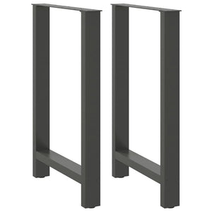 vidaXL Pieds de table de bar Anthracite 2 pcs 60x(90-91) cm Acier