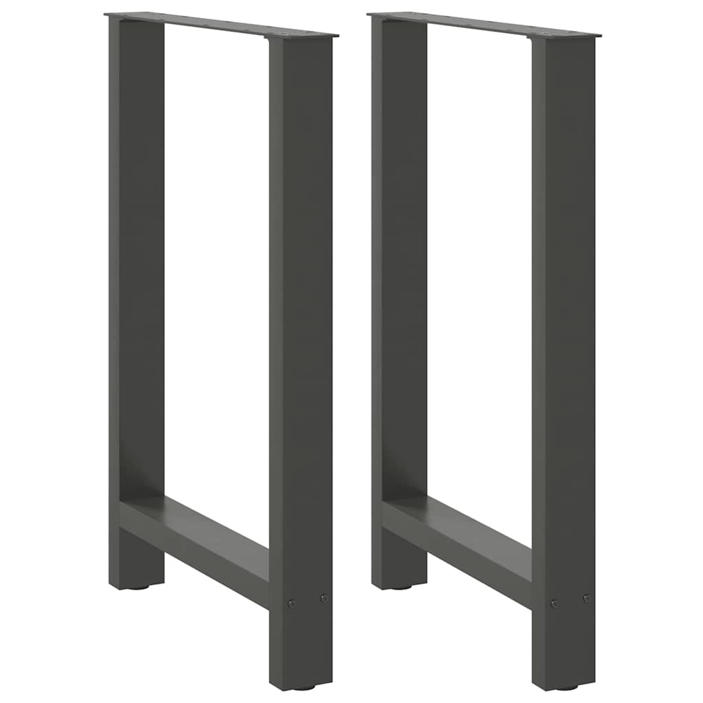 vidaXL Pieds de table de bar Anthracite 2 pcs 60x(90-91) cm Acier
