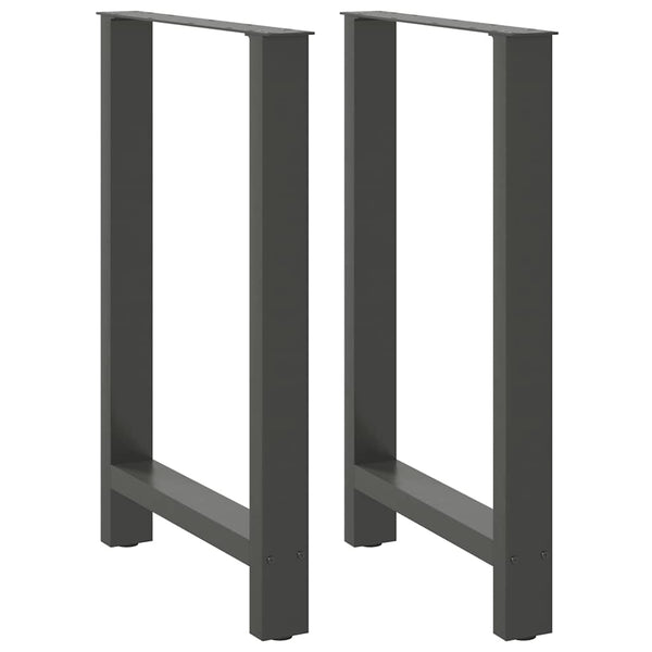 vidaXL Pieds de table de bar Anthracite 2 pcs 60x(90-91) cm Acier