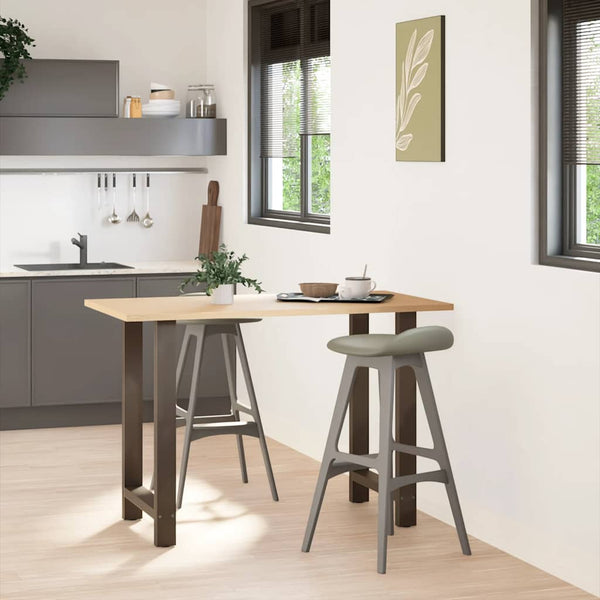 Bartischbeine Naturstahl 60x90/91cm, 2er-Set