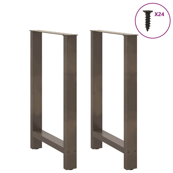 Bartischbeine Naturstahl 60x90/91cm, 2er-Set