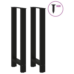 vidaXL Pieds de table de bar noir 2 pcs 40x(100-101) cm Acier