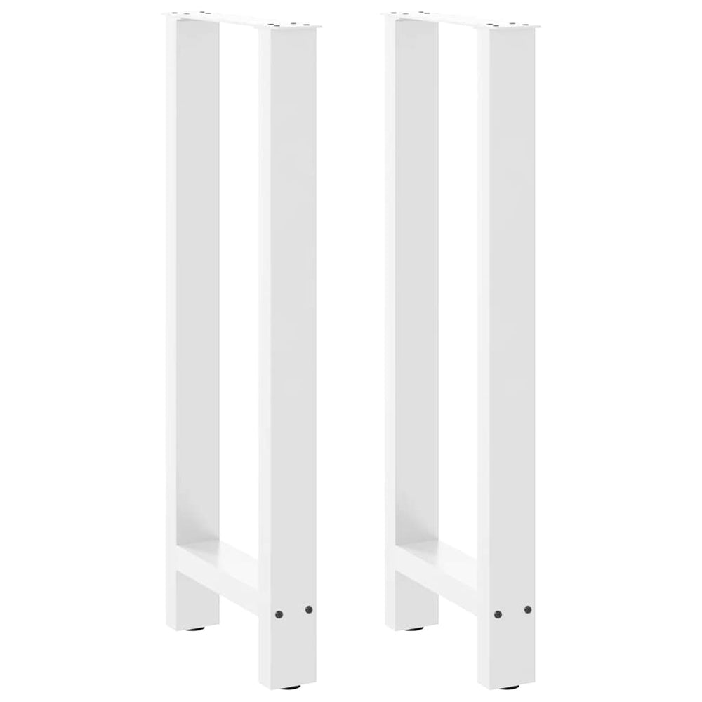 vidaXL Pieds de table de bar Blanc 2 pcs 40x(100-101) cm Acier