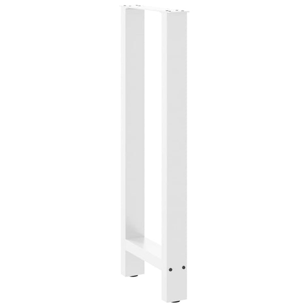 vidaXL Pieds de table de bar Blanc 2 pcs 40x(100-101) cm Acier