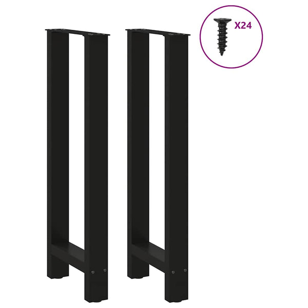 Bartischbeine Schwarz 50x100/101 cm, 2er Set