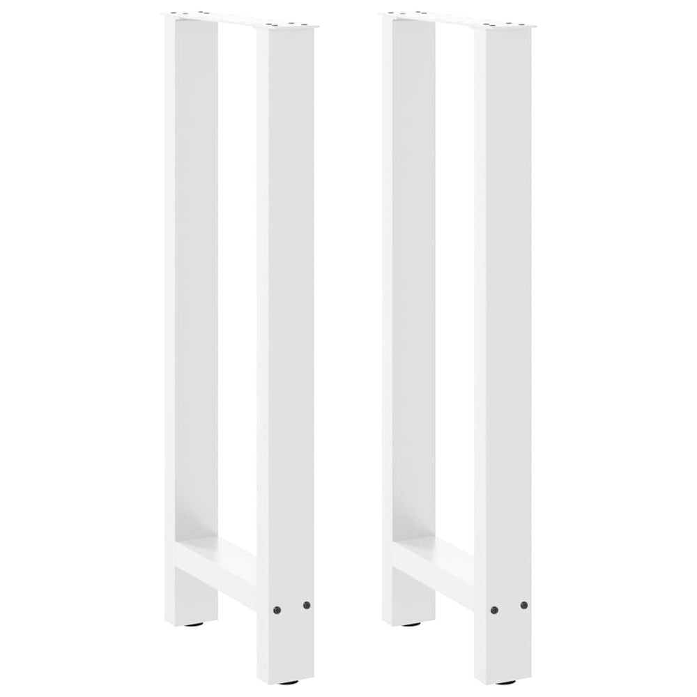 vidaXL Pieds de table de bar Blanc 2 pcs 50x(100-101) cm Acier