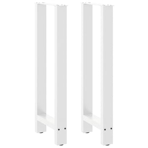 vidaXL Pieds de table de bar Blanc 2 pcs 50x(100-101) cm Acier