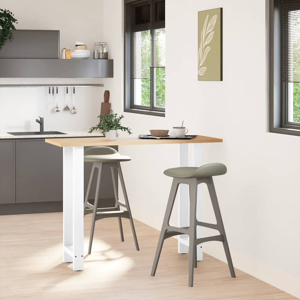 vidaXL Pieds de table de bar Blanc 2 pcs 50x(100-101) cm Acier