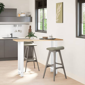 vidaXL Pieds de table de bar Blanc 2 pcs 50x(100-101) cm Acier
