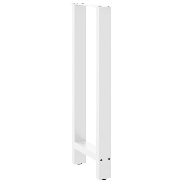 vidaXL Pieds de table de bar Blanc 2 pcs 50x(100-101) cm Acier