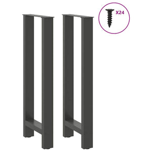 vidaXL Pieds de table de bar Anthracite 2 pcs. 50x(100-101) cm Acier