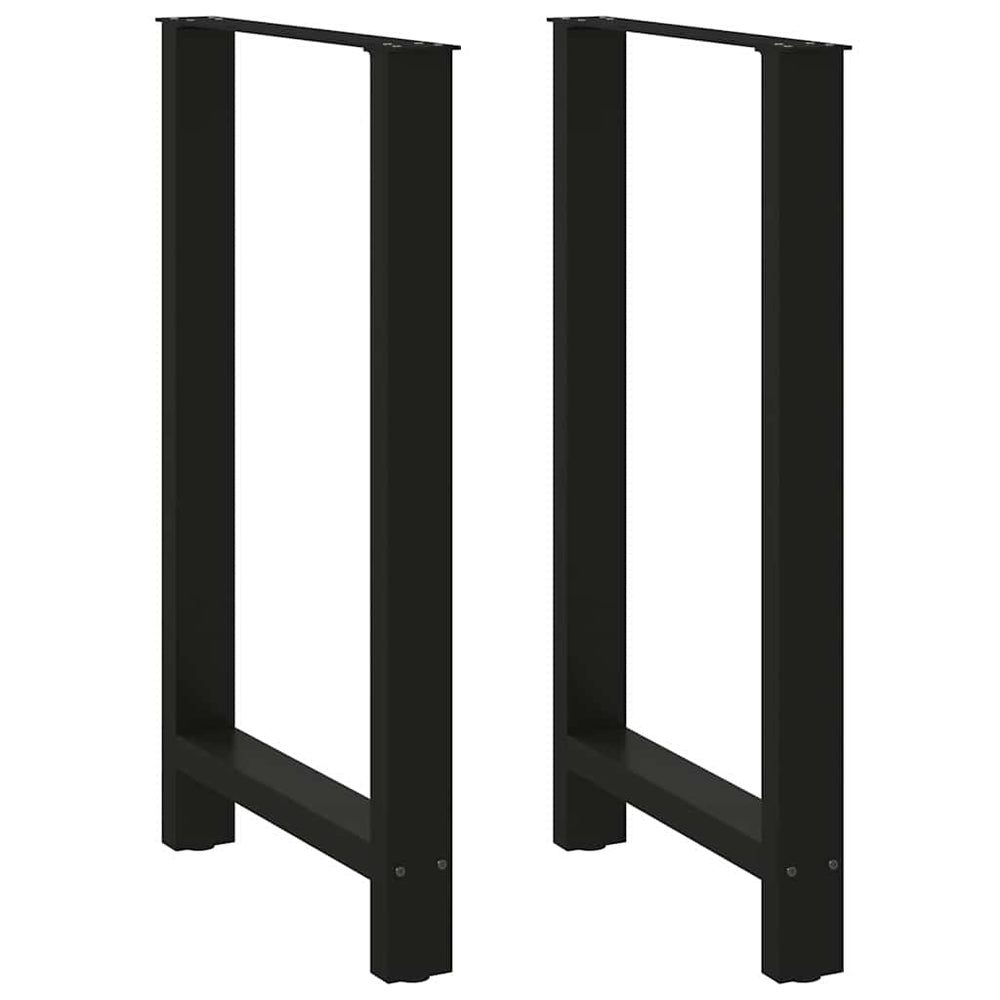 vidaXL Pieds de table de bar noir 2 pcs 60x(100-101) cm acier