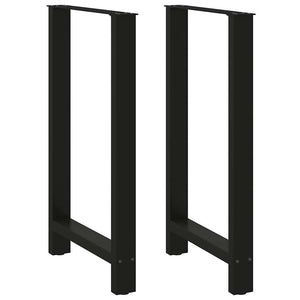 vidaXL Pieds de table de bar noir 2 pcs 60x(100-101) cm acier
