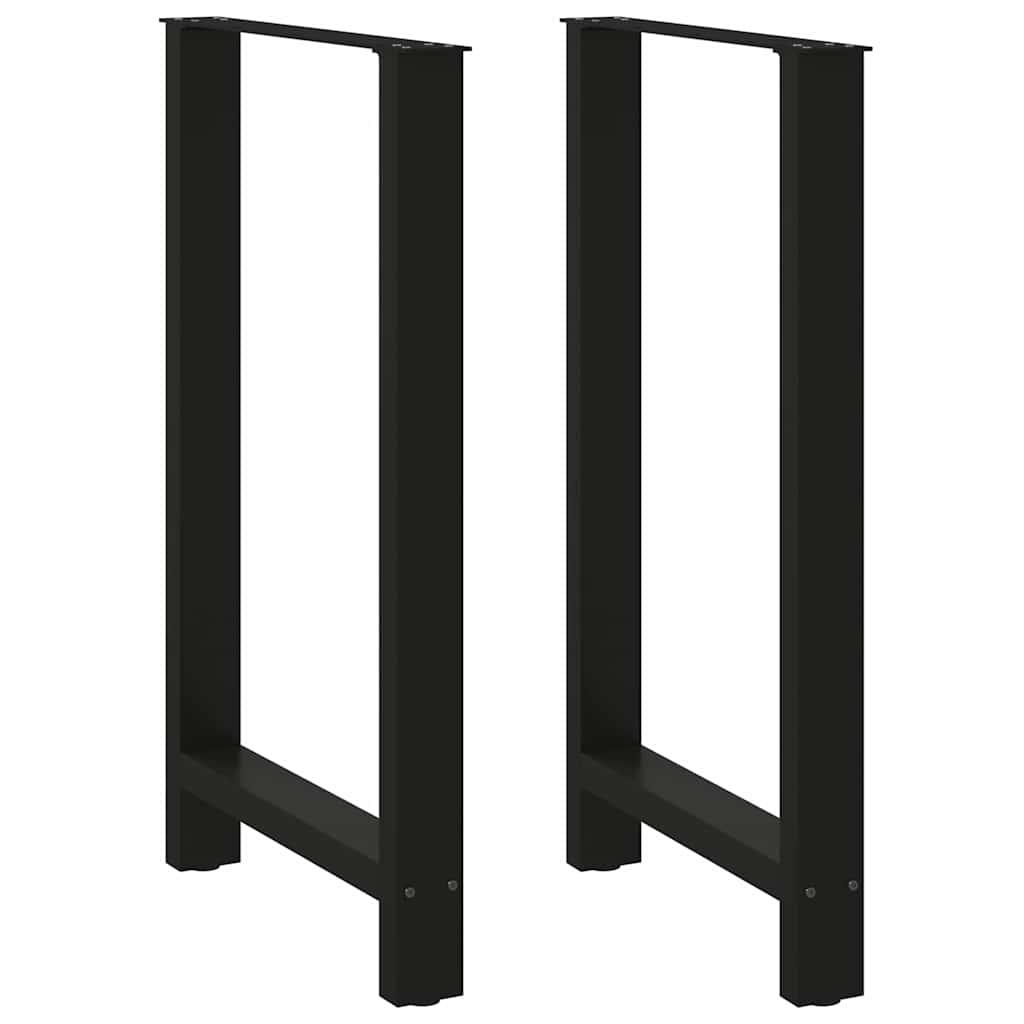 vidaXL Pieds de table de bar noir 2 pcs 60x(100-101) cm acier