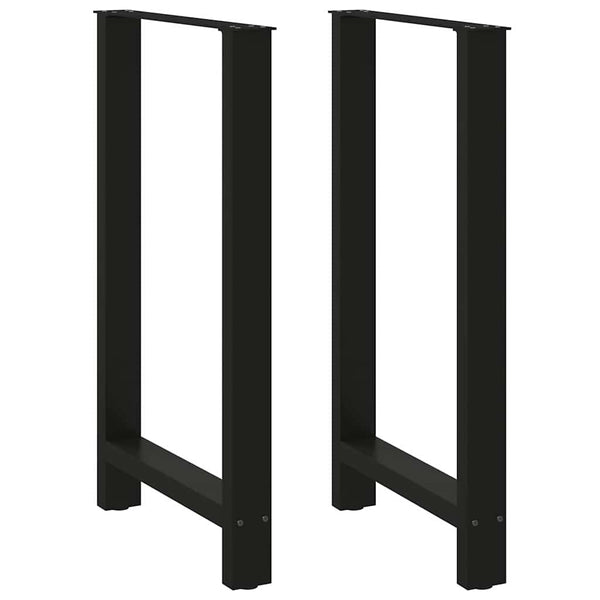 vidaXL Pieds de table de bar noir 2 pcs 60x(100-101) cm acier