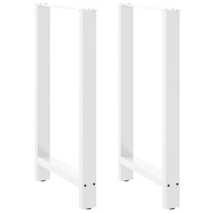vidaXL Pieds de table de bar Blanc 2 pcs 60x(100-101) cm Acier