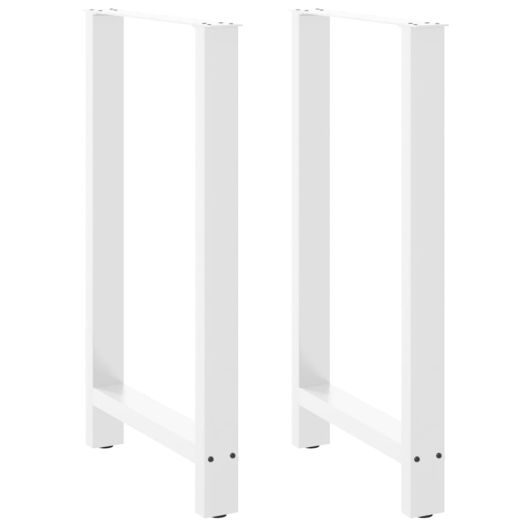 vidaXL Pieds de table de bar Blanc 2 pcs 60x(100-101) cm Acier