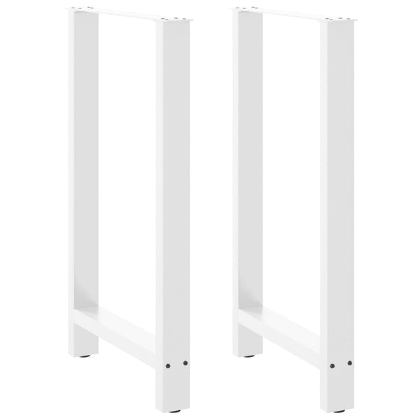 vidaXL Pieds de table de bar Blanc 2 pcs 60x(100-101) cm Acier