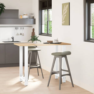 vidaXL Pieds de table de bar Blanc 2 pcs 60x(100-101) cm Acier
